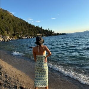 Chevron Pattern Maxi Dress